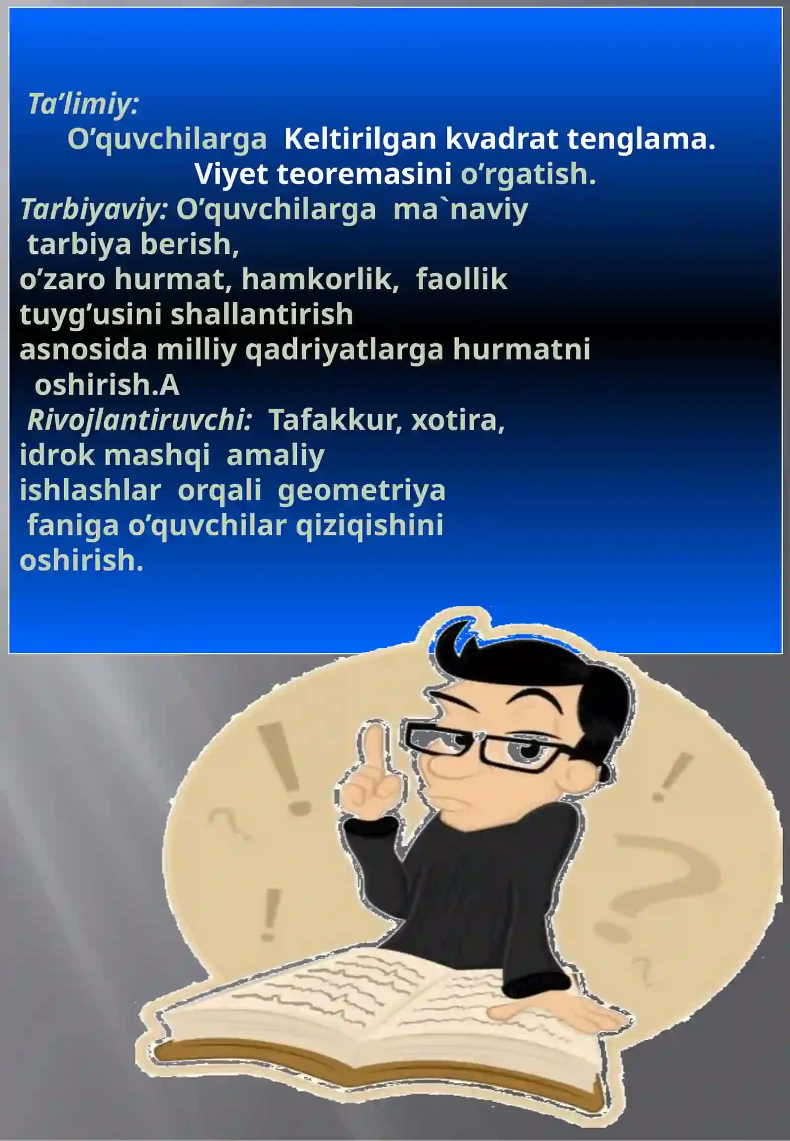 Keltirilgankvadrattenglama.Viyetteoremasi 2
