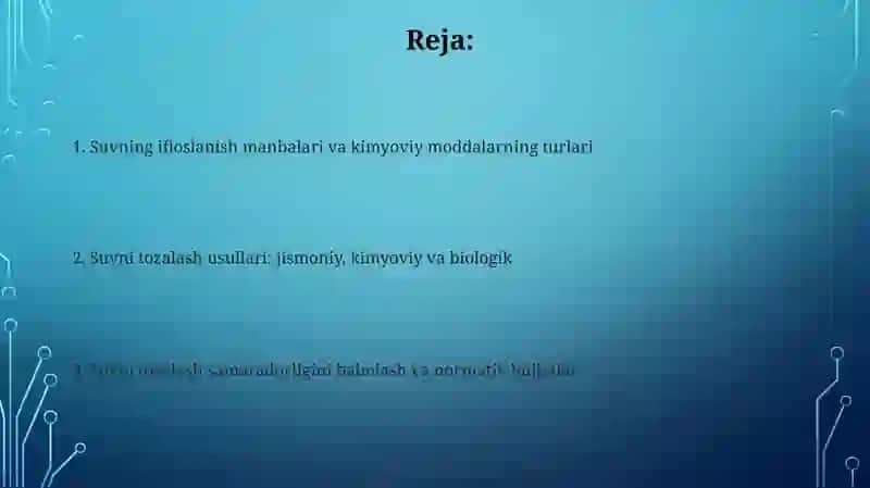 Suvlarni har-xil kimyoviy moddalardan tozalash 2