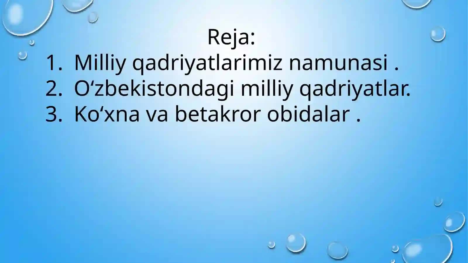 Milliy qadriyatlarimiz namunasi 2