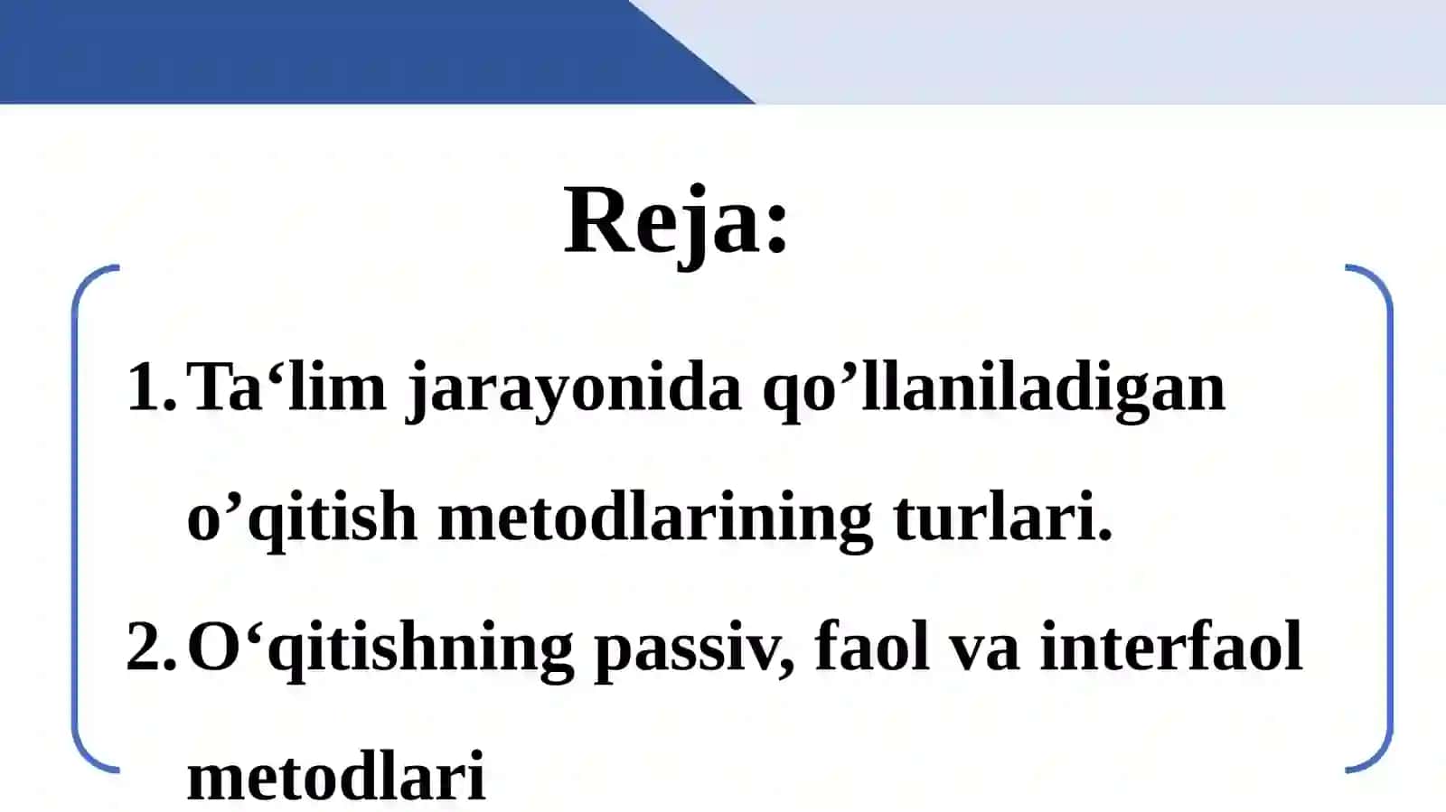 METODLAR KLASSIFIKASIYASI 2
