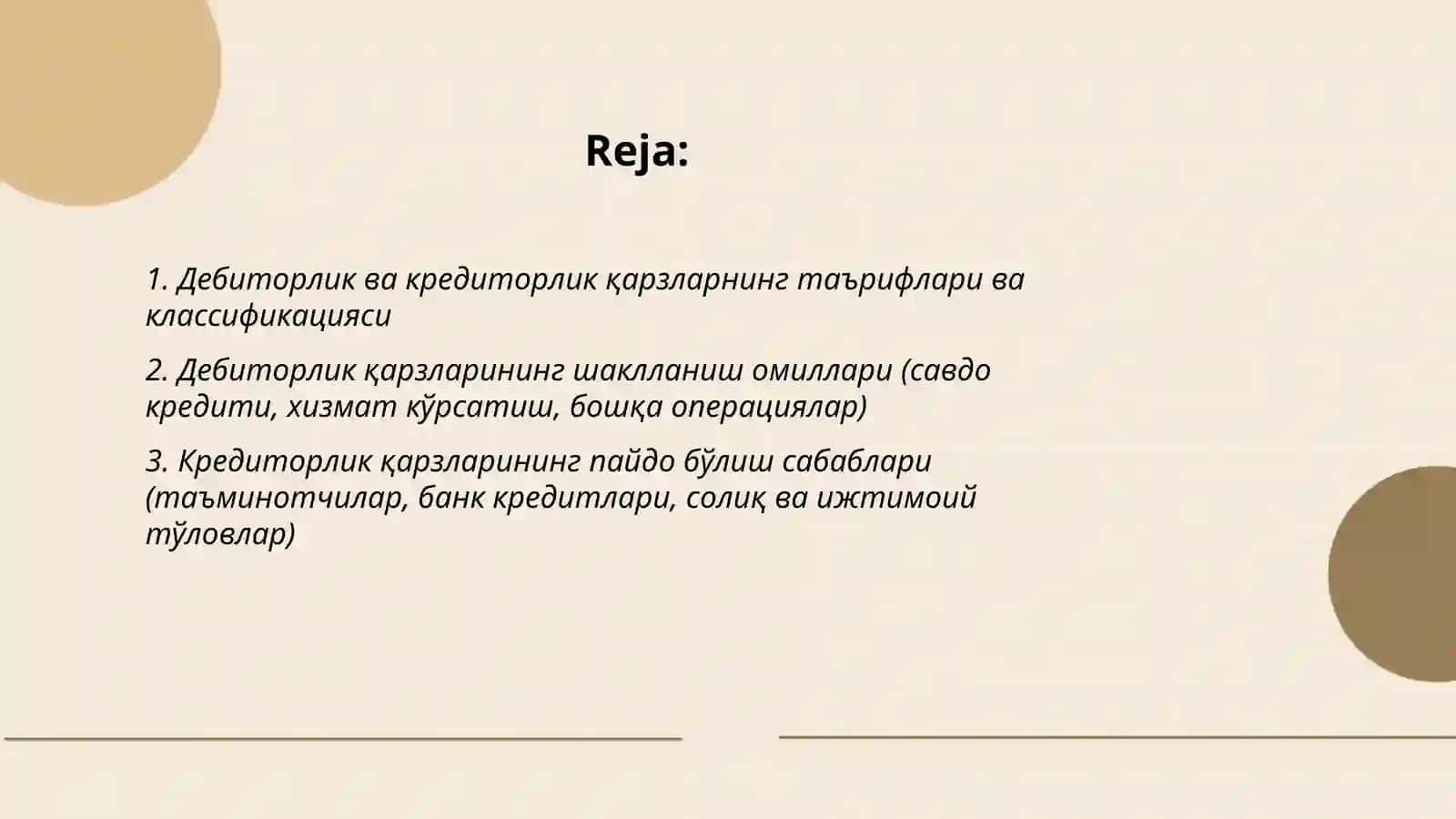 Дебиторлик ва кредиторлик қарзларнинг шаклланиши 2