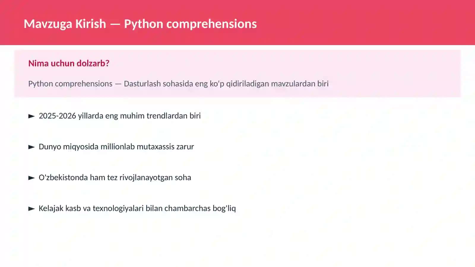 DASTURLASH | PYTHON DASTURLASH 2