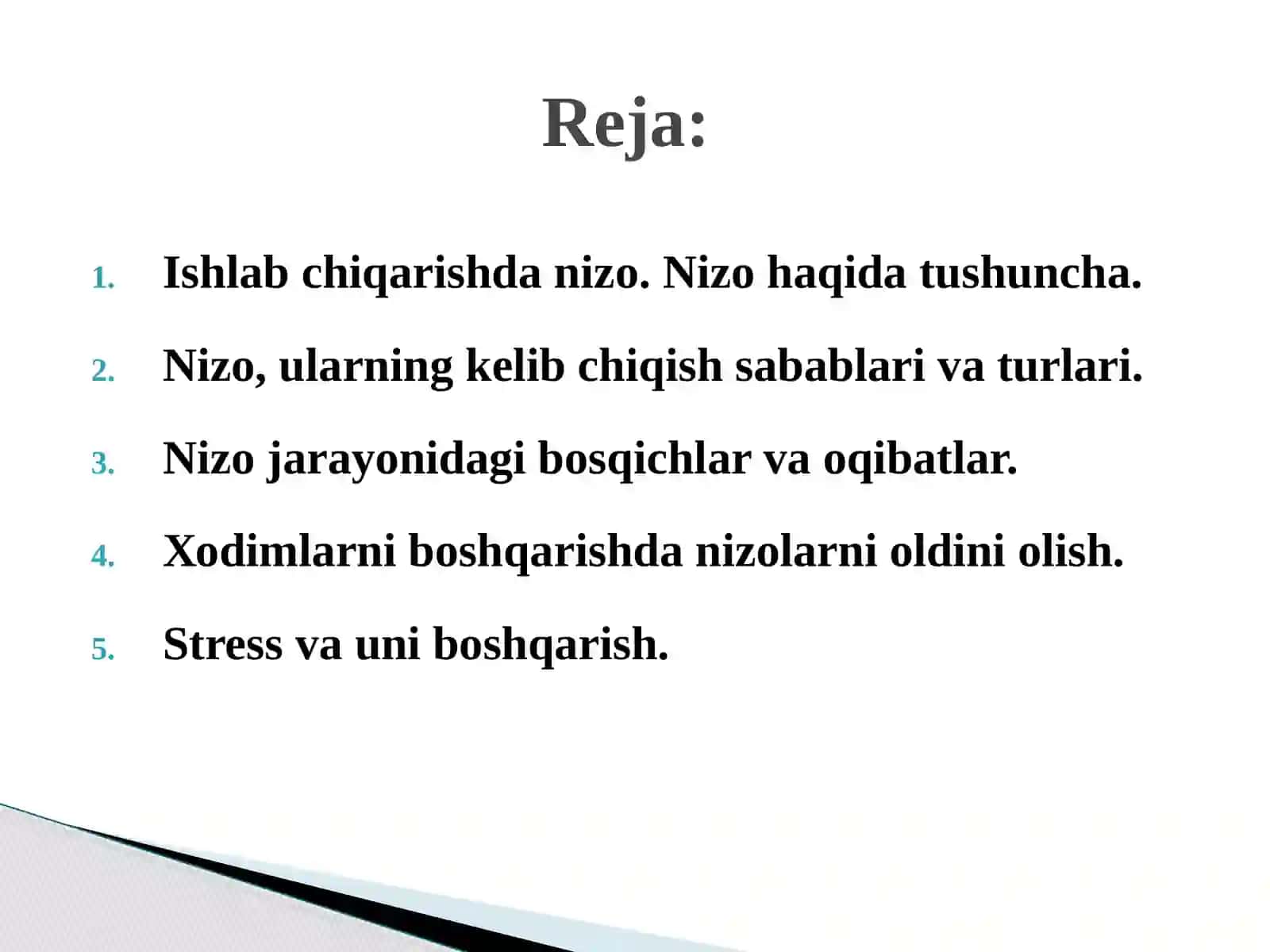 Nizo va stresslarni boshqarish 2