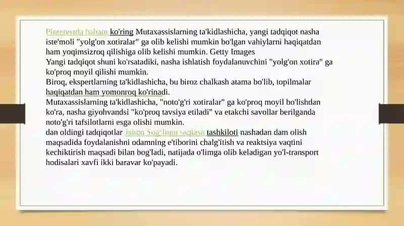 Nasha qabul qilgan bemorlardagi psixozlar 2