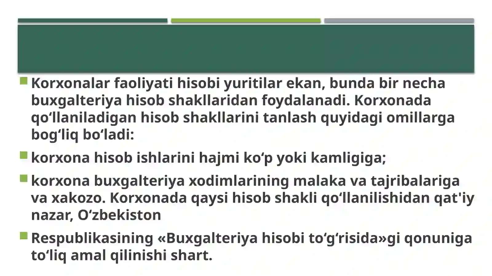 Korxona Hisobiy Uritish 2
