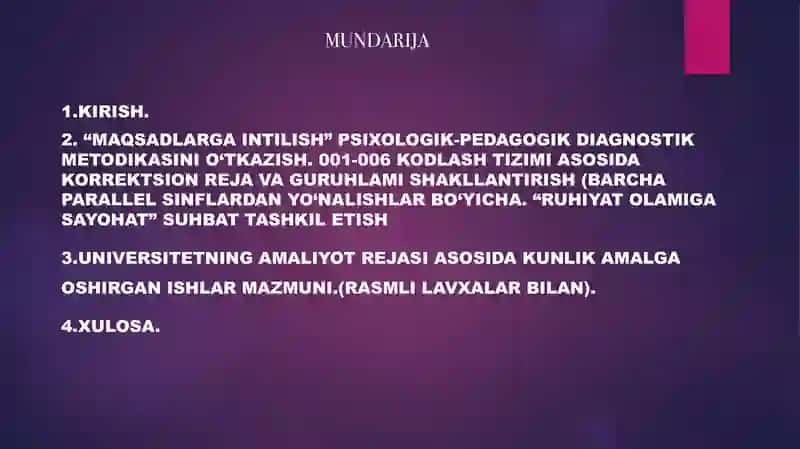 "Maqsadlarga intilish" psixologik-pedagogik diagnostik metodikasi 2