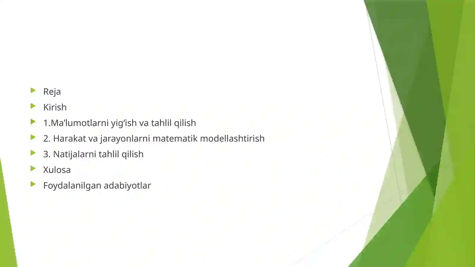 Operator faoliyati ni fizik modellashtirish 2