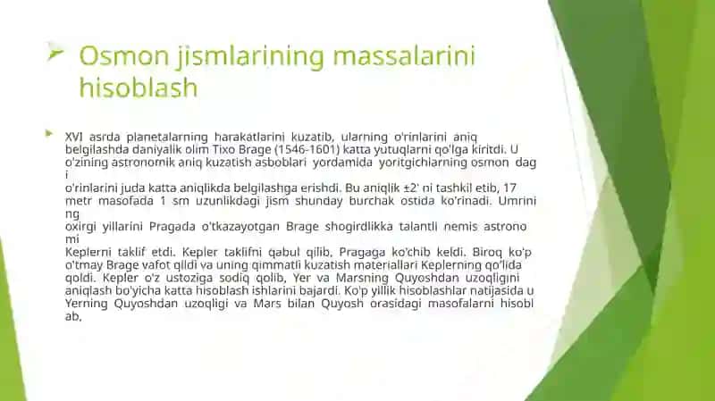 Kepler qonunlari 2