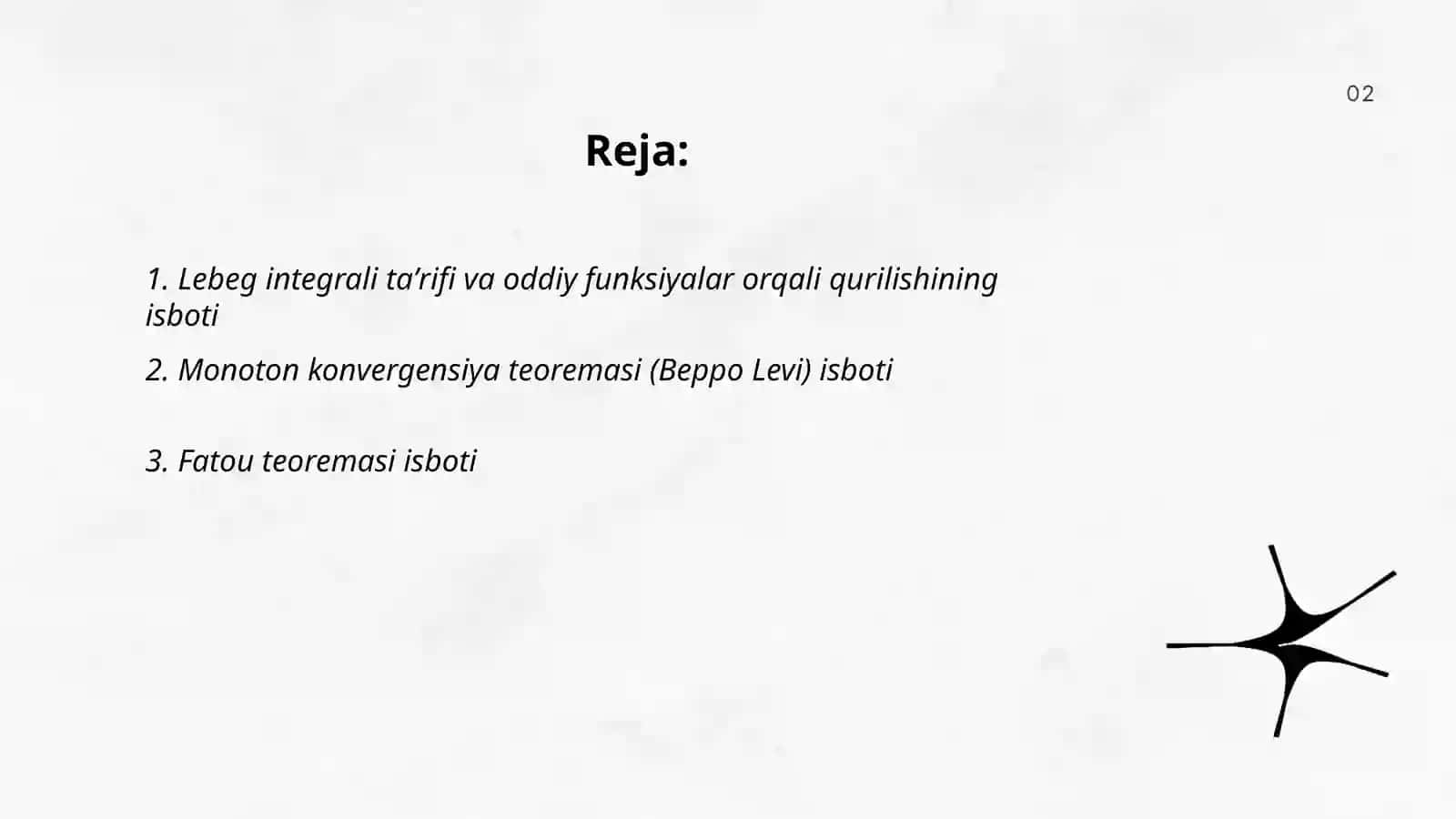 Lebeg integrali haqidagi teoremalar isbotlari 2