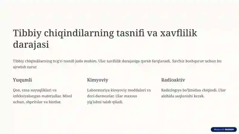 Tibbiy chiqindilarni yigʻish turlari 2