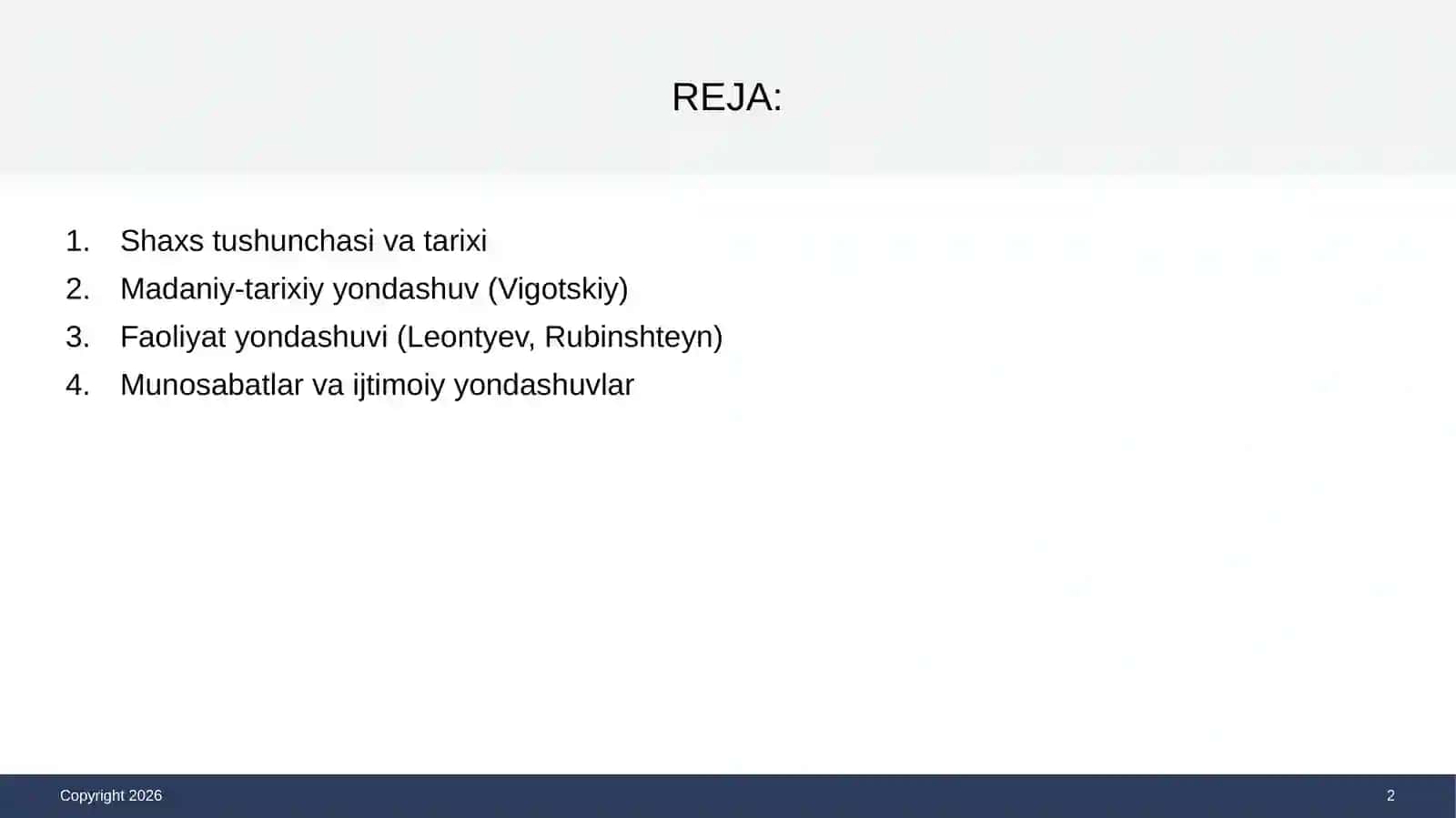 Rus Psixologiyasida Shaxsga Yondashuvlar 2