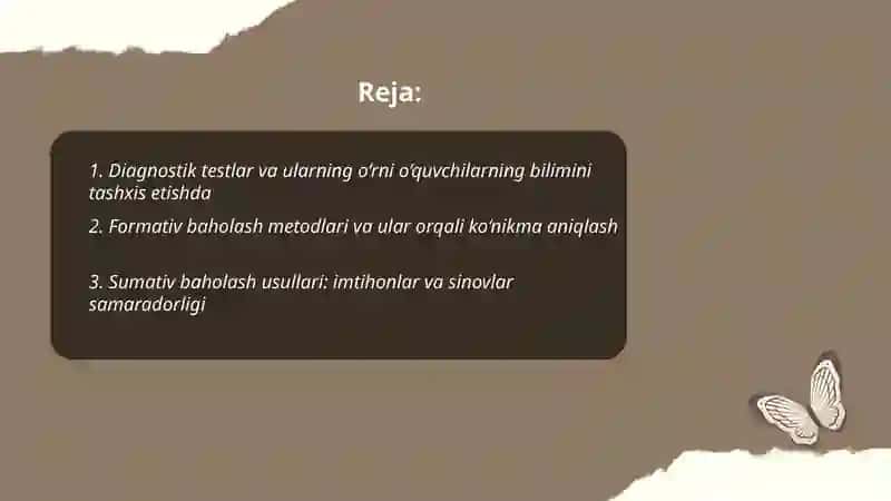O‘quvchilarning bilim ko‘nikma va malakalarini tashxis etish 2