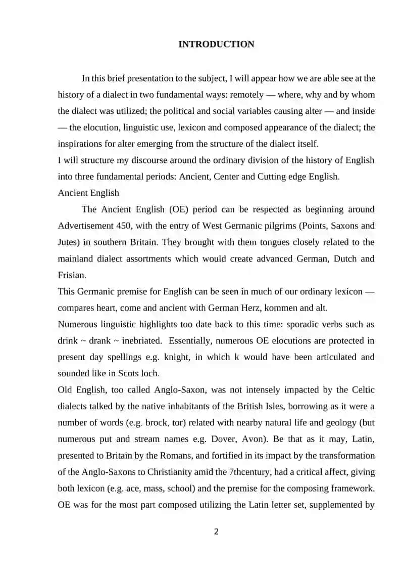 Old English to Modern English Course Work 2