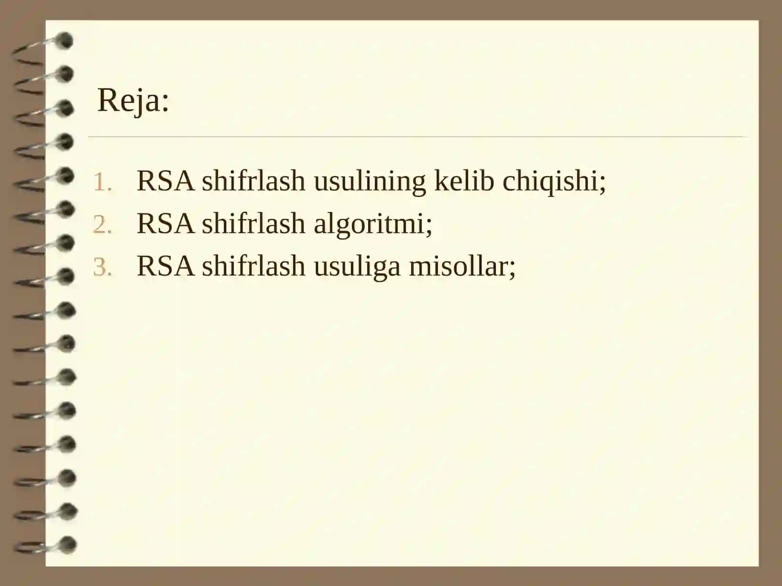 Asimmetrik shifrlash. RSA shifrlash tizimi 2