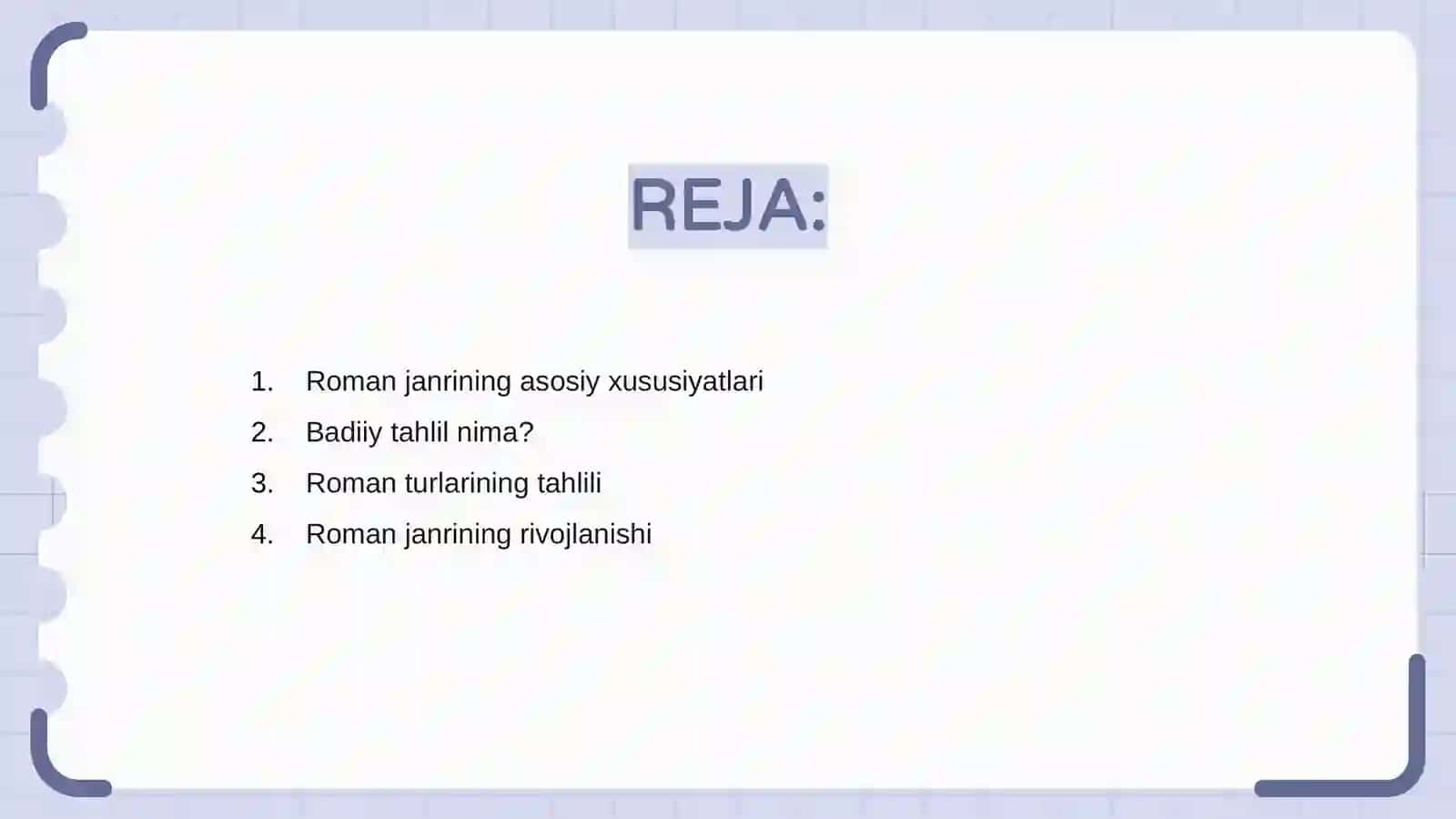 Roman janri va badiiy tahlil 2
