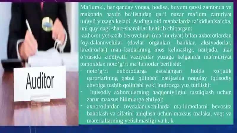 Auditorlik xizmatini tashkil qilish 2