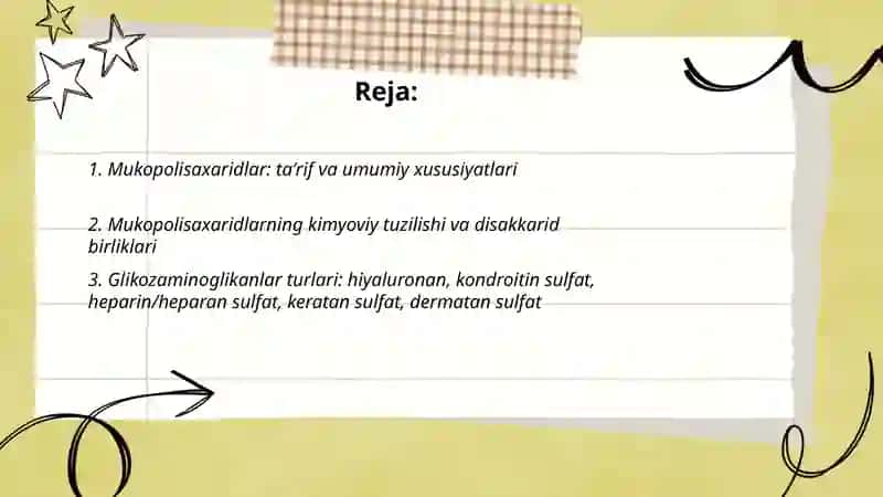 Mukopolisaxaridlar va ularning biologik ahamiyati 2