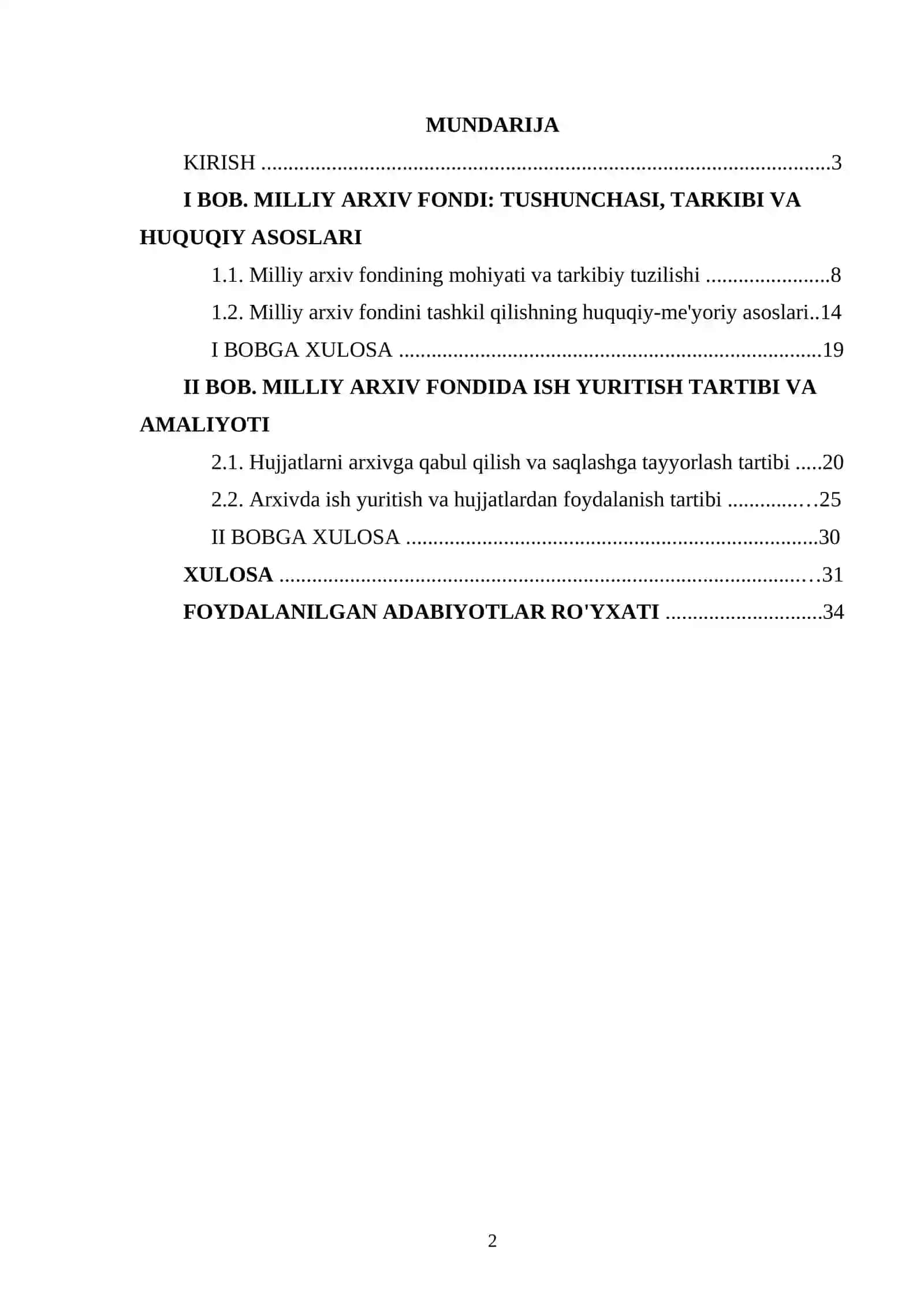 Milliy Arxiv Fondini Tashkil Qilish va Ish Yuritish Tartibi Kursi 2