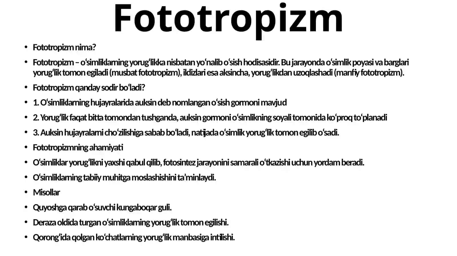 Fototropizm 2