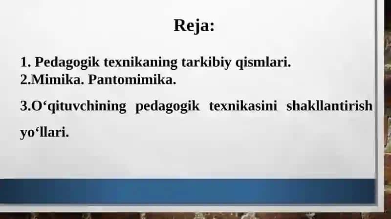 PEDAGOGIK TEXNIKA HAQIDA TUSHUNCHA 2