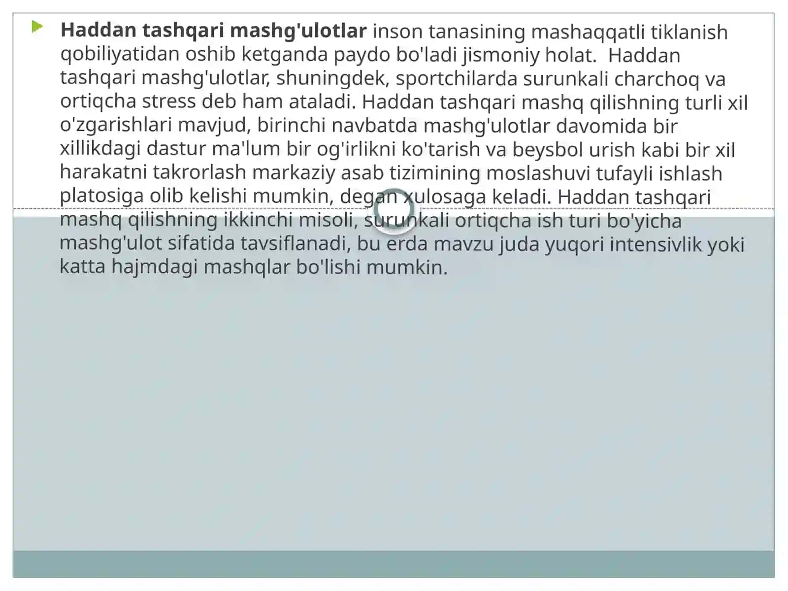 Haddantashqarish ug‘ullanishi 2