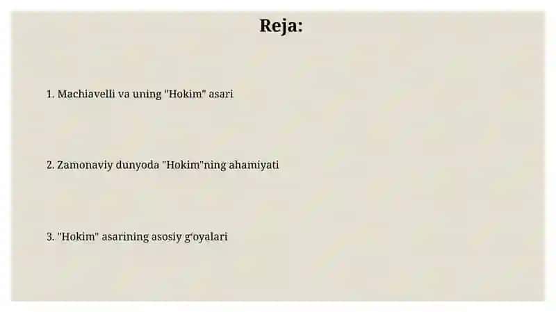 Makiavellining hukmdor asari 2