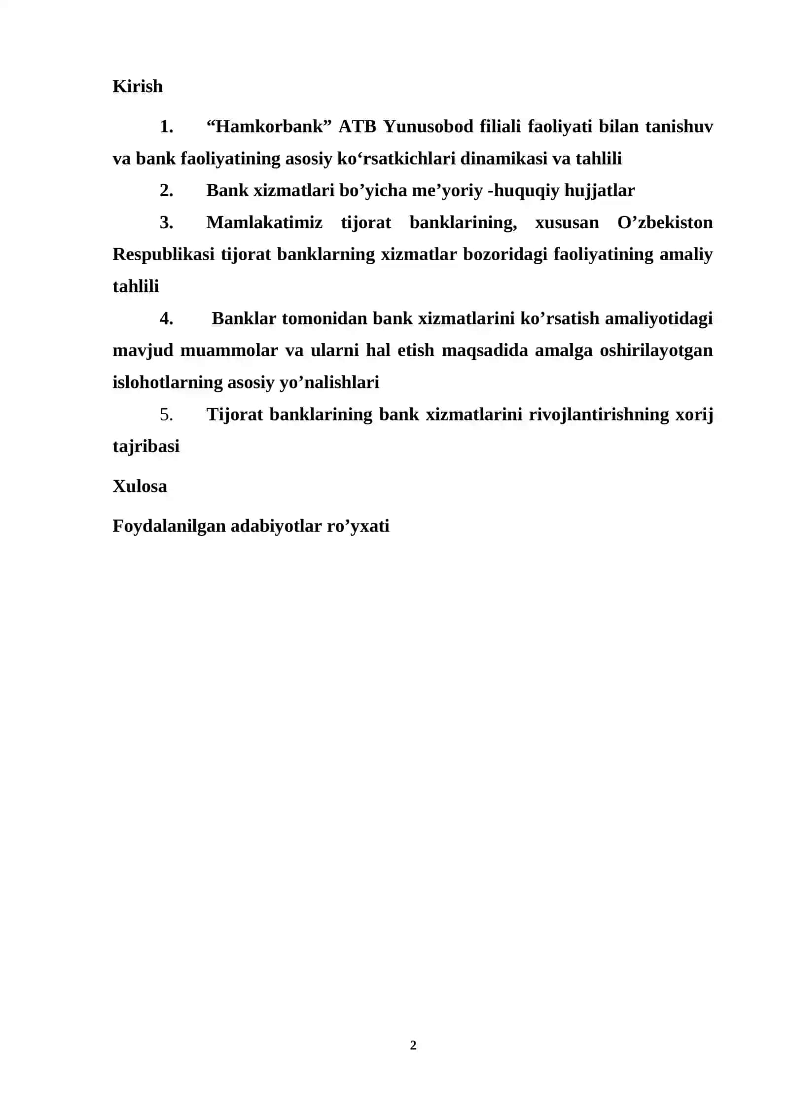 Hamkorbank malakaviy amaliyot hisoboti 2