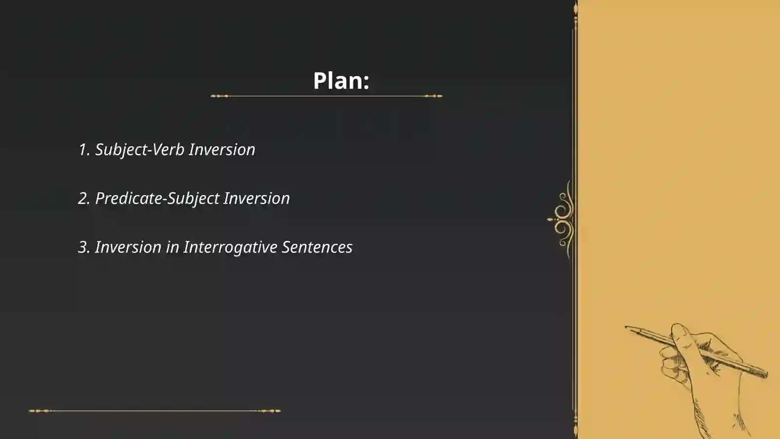 Gapning aktual bo'linishi sintaktik inversiya 2