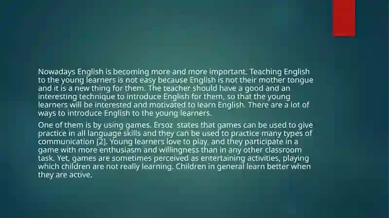 Game as a modern technique of teaching English at the primary stage 2