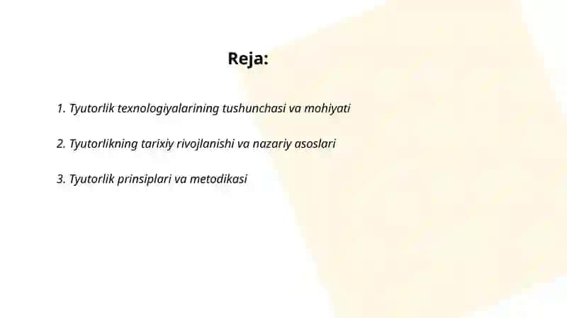 Tyutorlik texnologiyalari 2