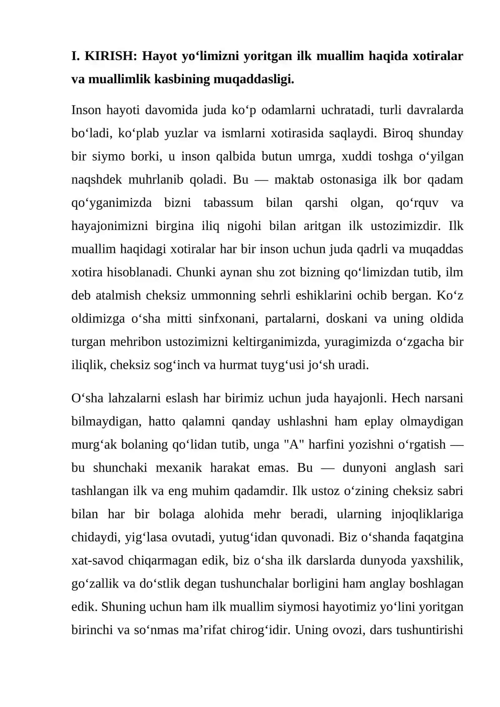 "Ta'zim sizga, aziz ustozlar!" 2