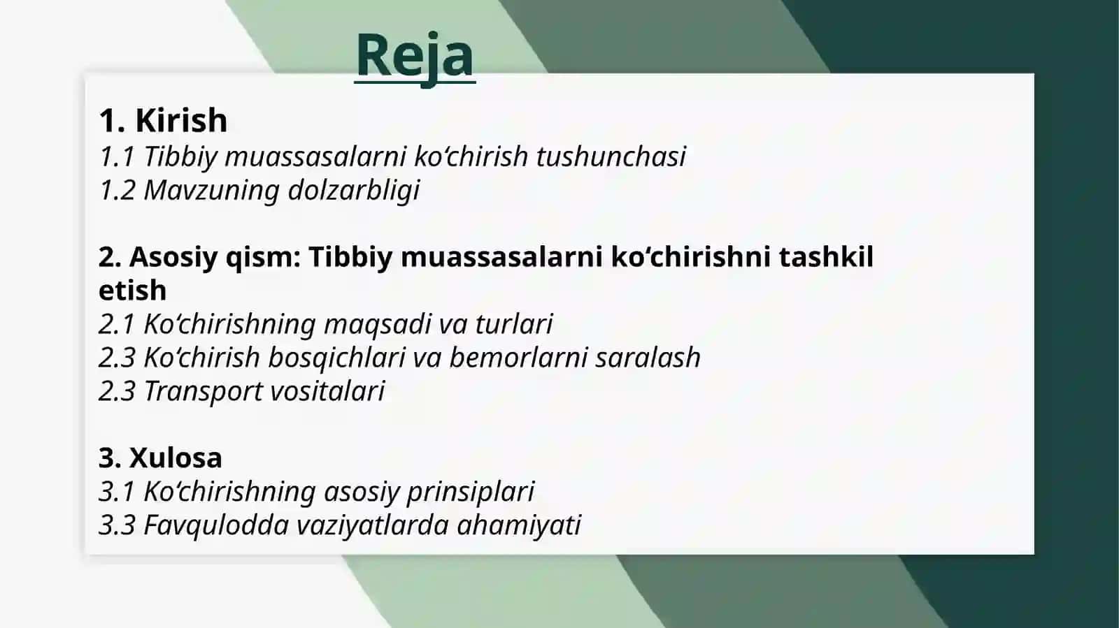 Tibbiy muassasalarni ko‘chirish 2