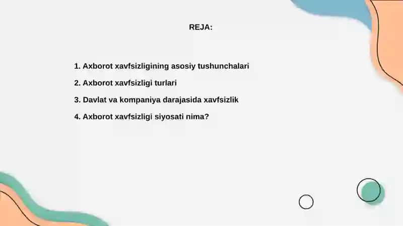 Axborot xavfsizligi asoslari 2