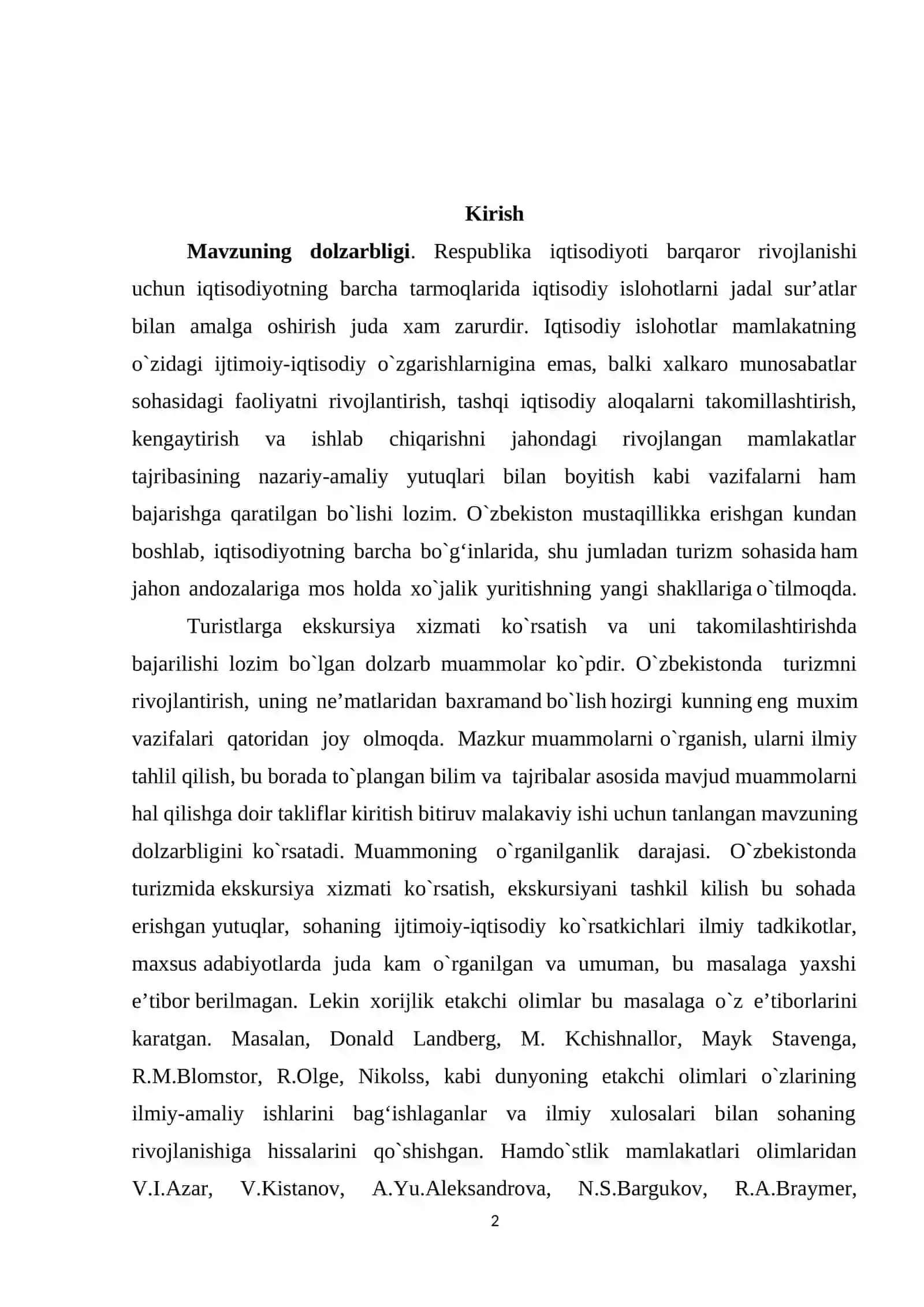O’zbekistonda ekskursion xizmatlar va ularni tashkil qilish 2