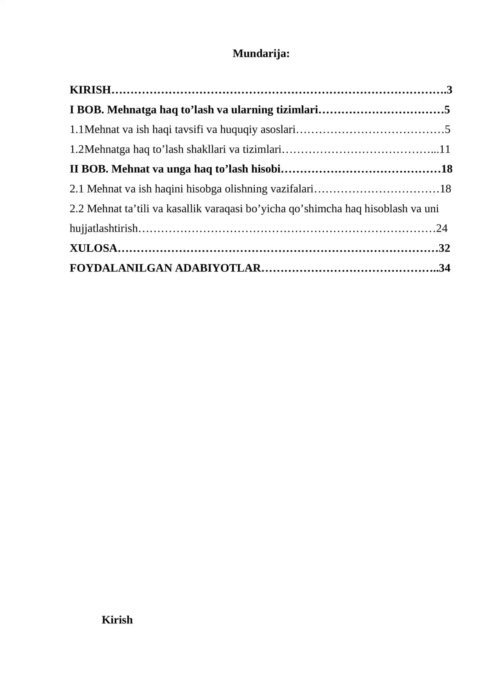 Mehnat xarajatlari hisobi KURS ISHI 2
