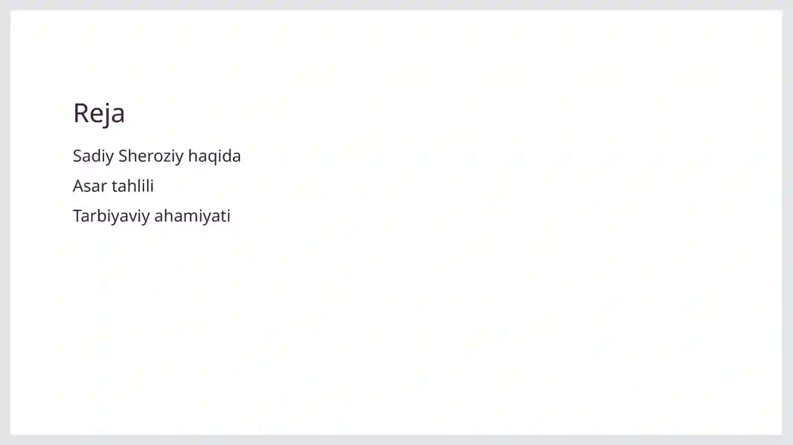 Sadiy Sheroziy Guliston asari haqida 2