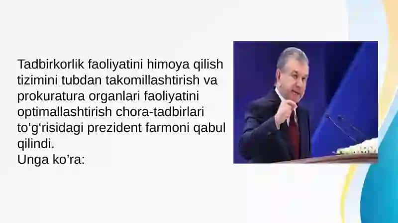 Tadbirkorlik faoliyatini himoya qilish tizimi 2