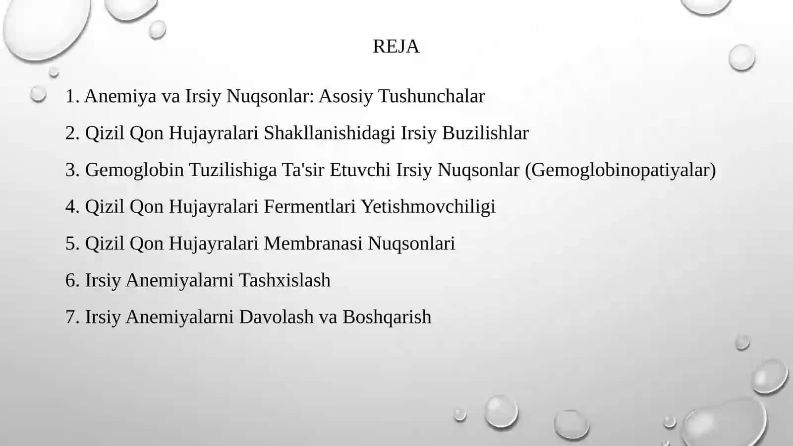 Irsiy nuqsonlarning anemiya rivojlanishiga ta'siri 2