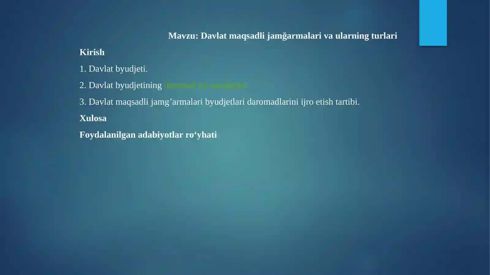 Davlat maqsadli jamğarmalari va ularning turlari 2