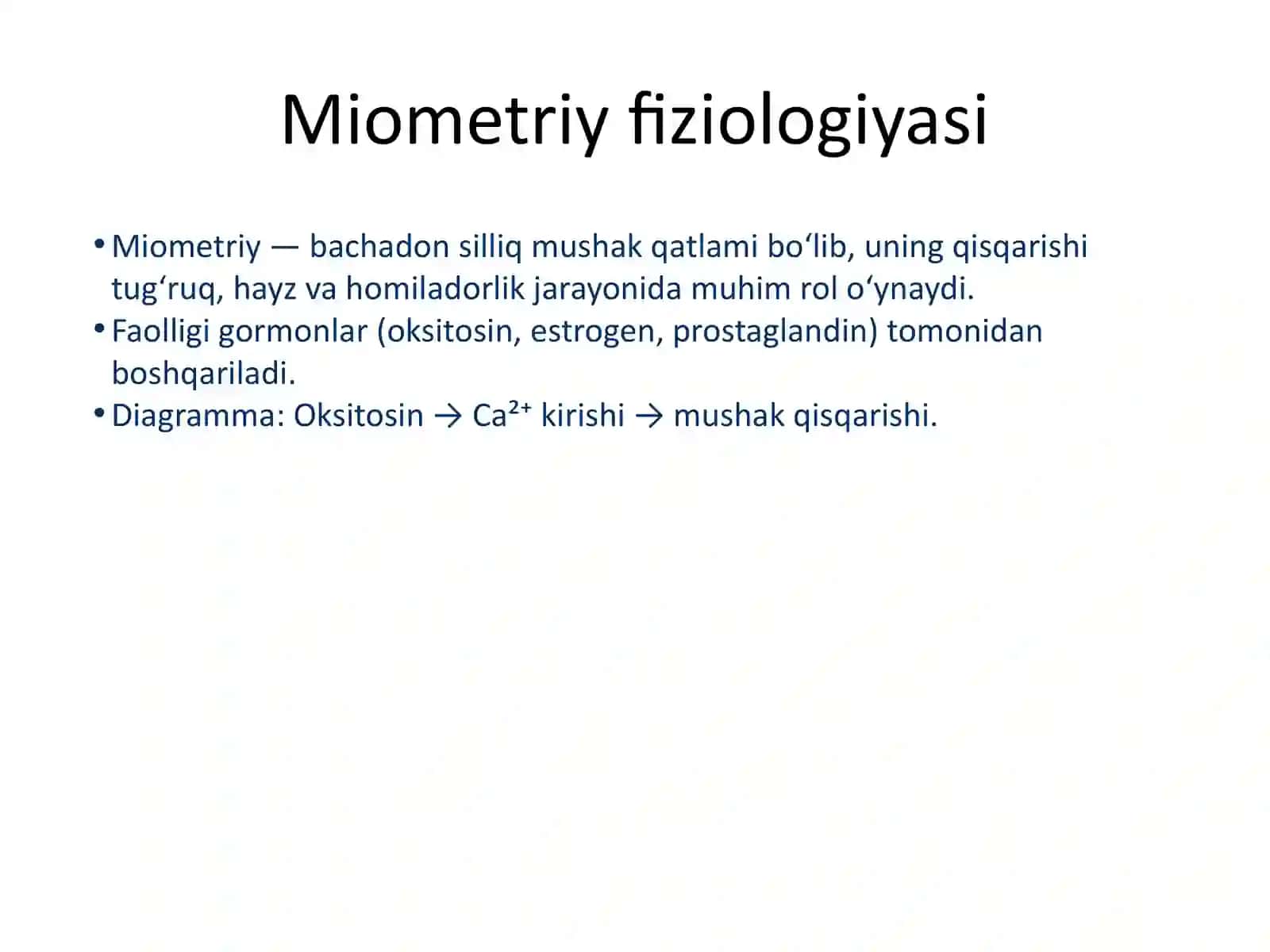 MIOMETRIYGA TA’SIR ETUVCHI VOSITALAR 2