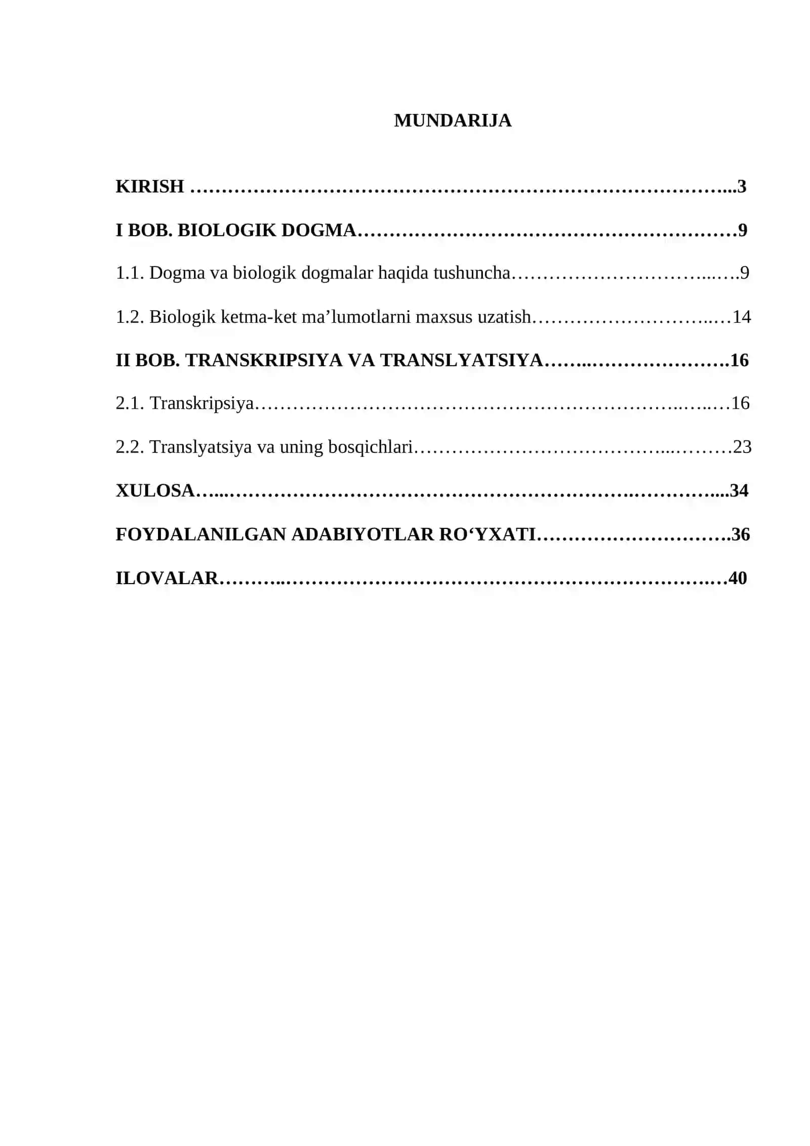 Biologik Dogma Kurs Ishi 2