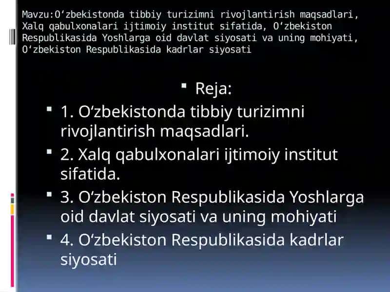 O‘zbekistondagi Tibbiyot Turizmi 2