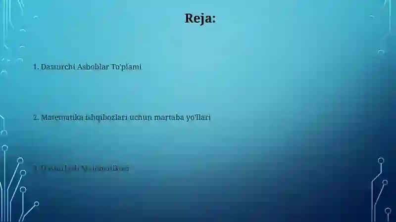 Dasturchi Asboblar To'plami 2