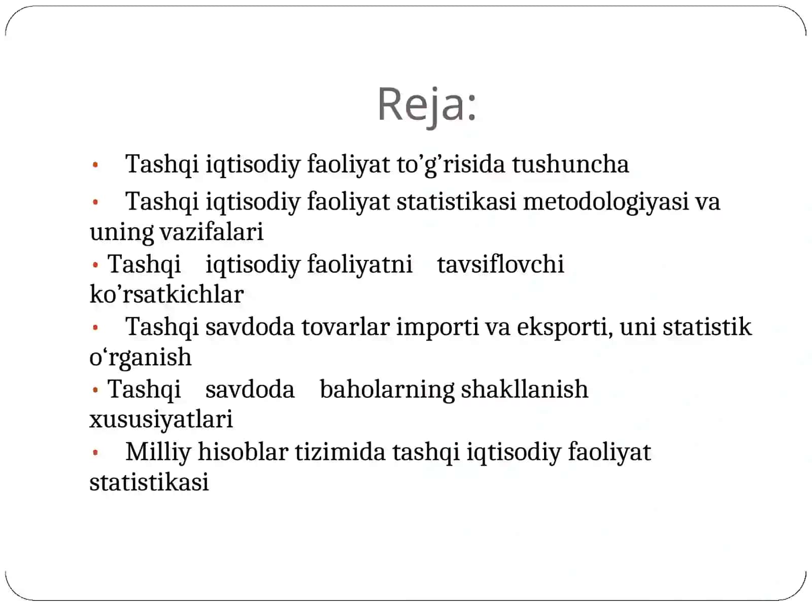 MAVZU.TASHQI IQ STATISTIKASI | TISODIY FAOLIYAT 2