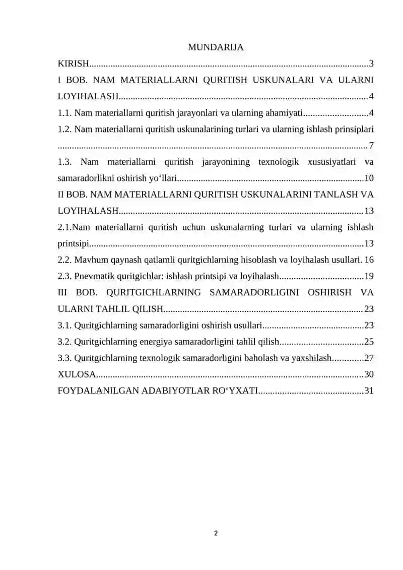 Nam materiallarni quritish 2