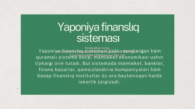Yaponiya finanslıq sisteması 2