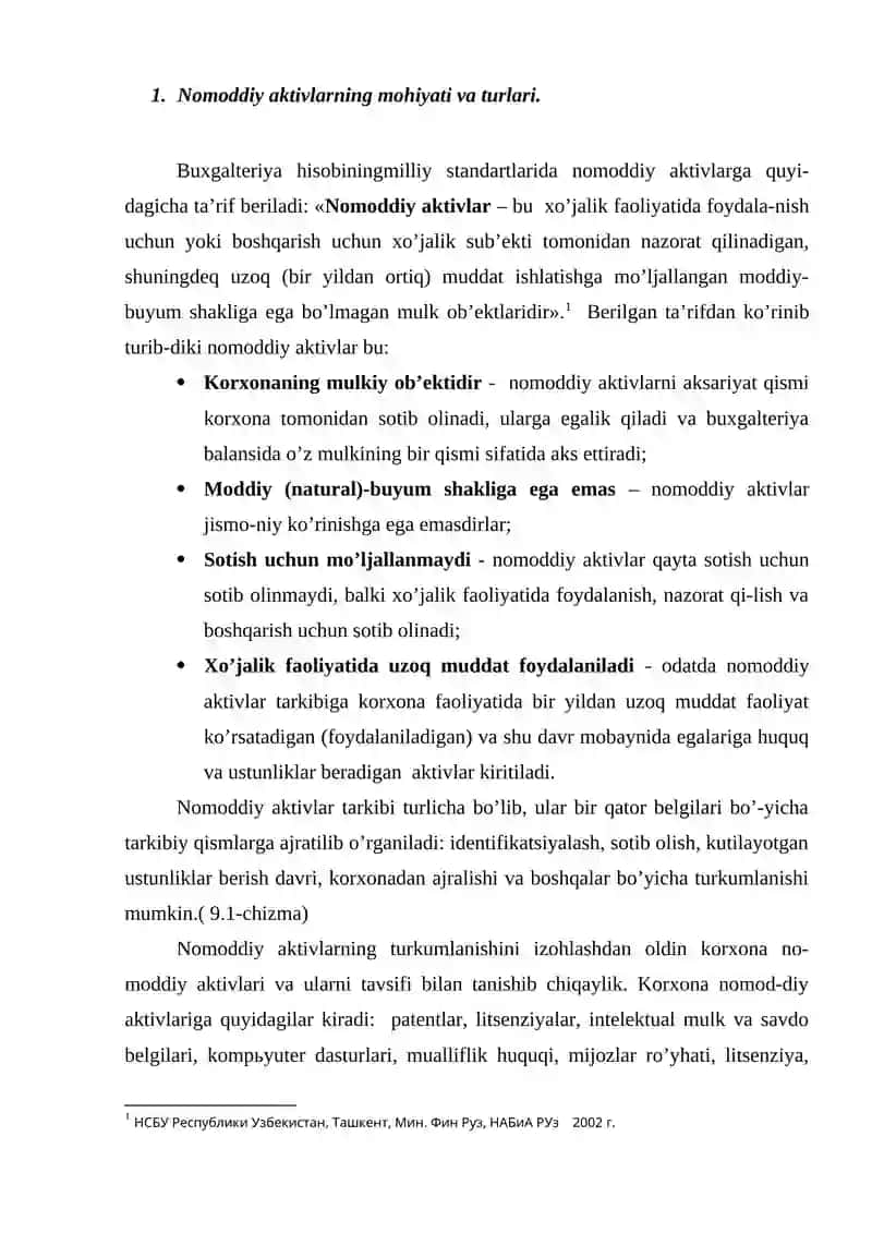 Nomoddiy aktivlar hisobi 2