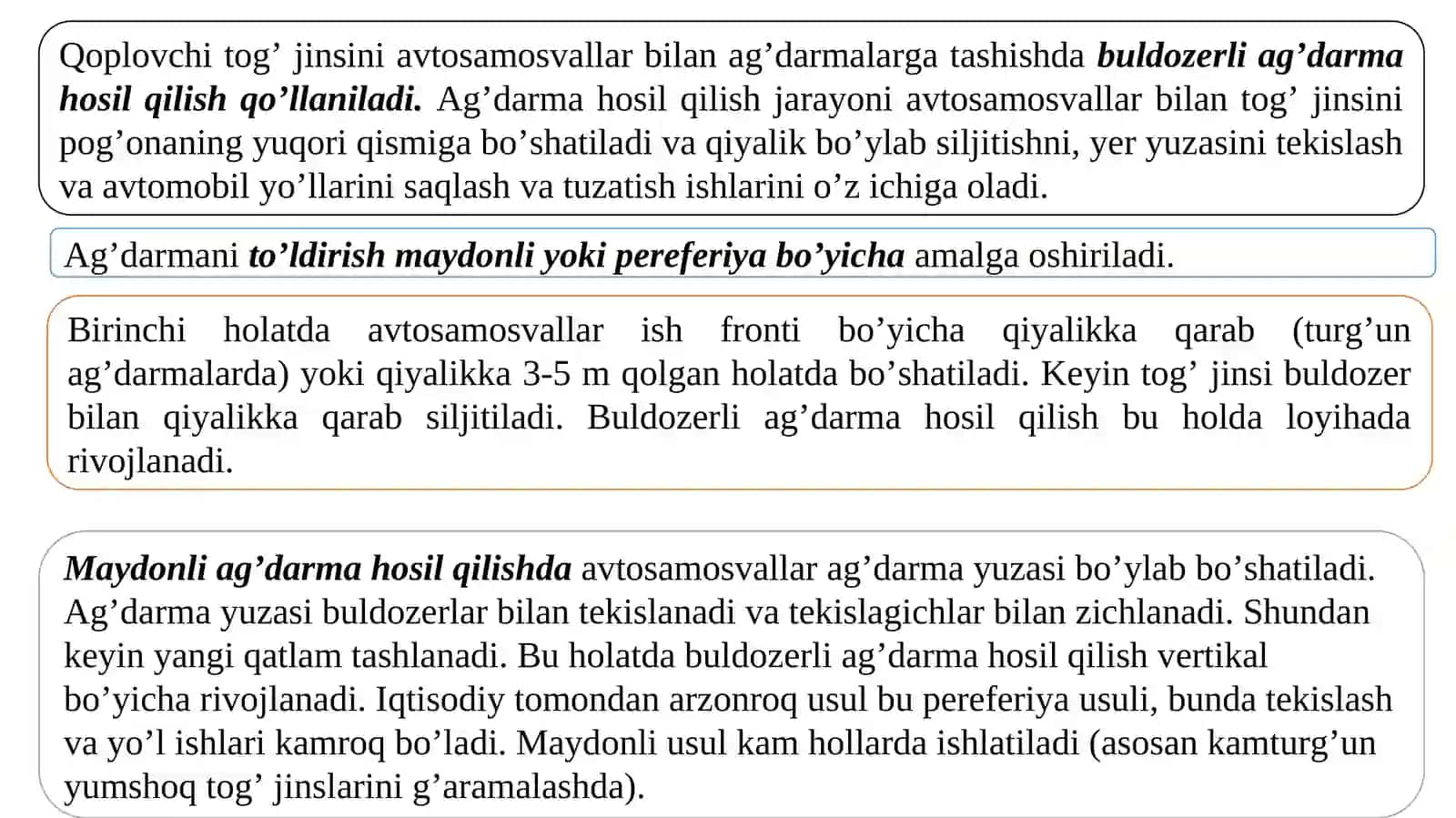 Buldozerli ag’darma hosil qilish 2
