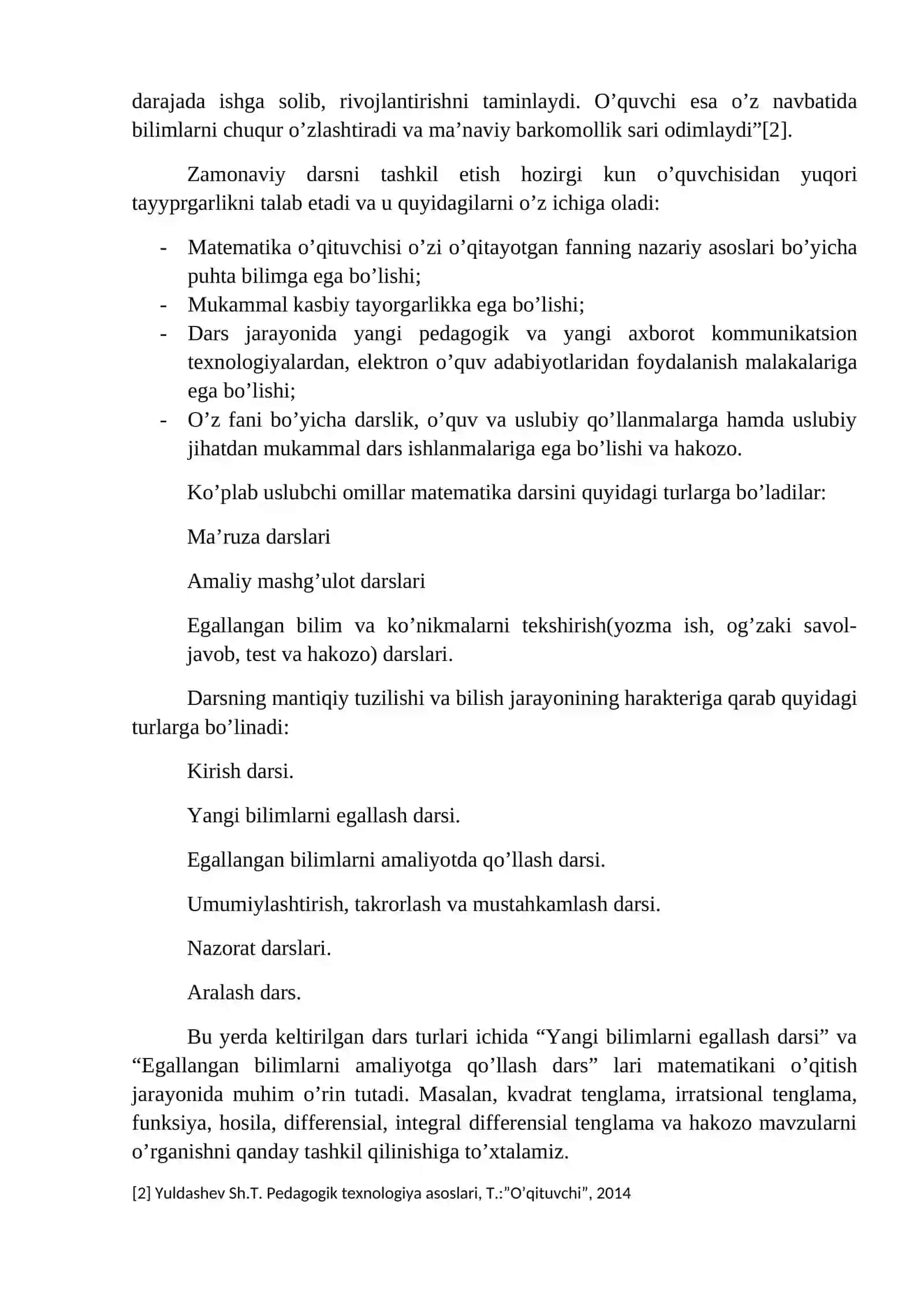 Matematika fanini o’qitish innovatsion yondashuv 2