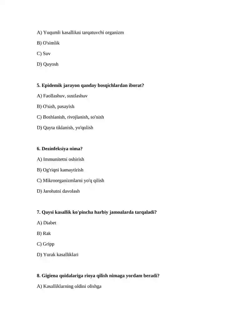 Harbiy jamolar orasida epidemik jarayoning rivojlanish qonuniyatlari 2